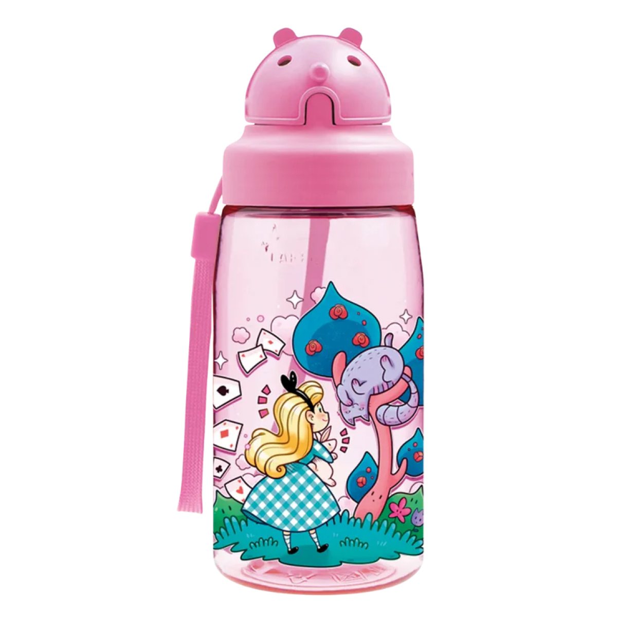 Παγούρι 450ml Με Καλαμάκι Laken Alice in Wonderland