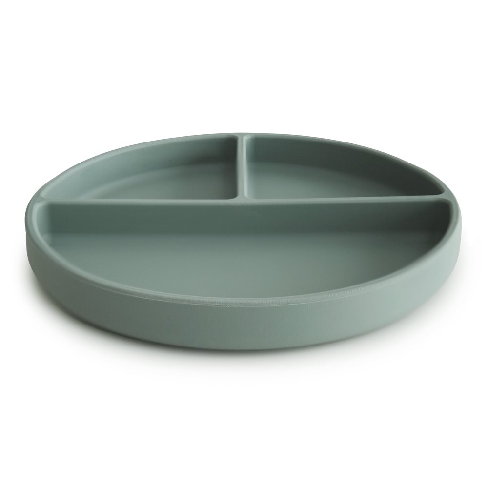 Πιάτο Σιλικόνης (Φ18.5) Με Χωρίσματα Mushie Cambridge Blue 66-2320031