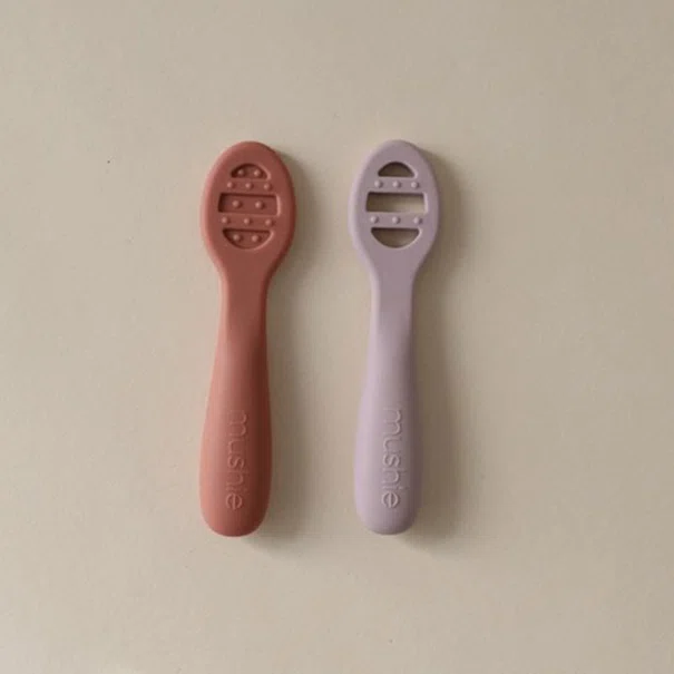Κουτάλια Φαγητού (Σετ 2τμχ) Mushie Rose/Soft Lilac 66-102073