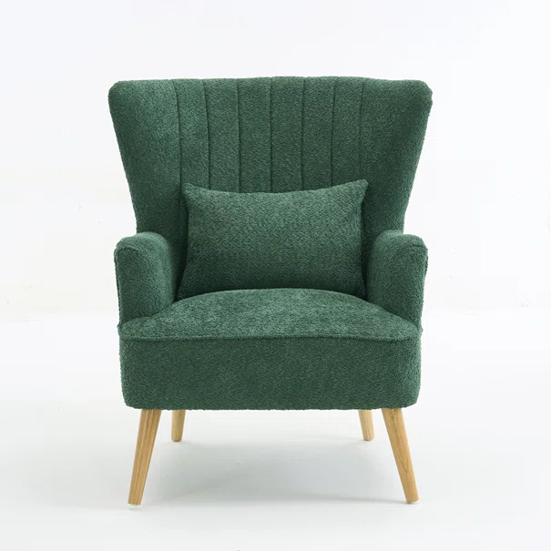 Πολυθρόνα Μπουκλέ (79x76.5x95.5) Spitishop Embrace Green/Natural