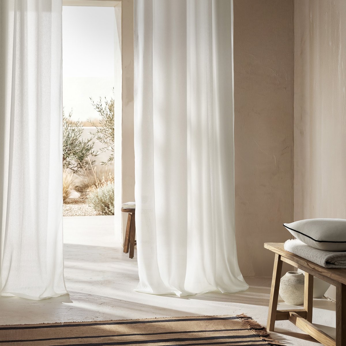 Κουρτίνα (140x280) Με Τρουκς Gofis Home Velmira Off White 509/05