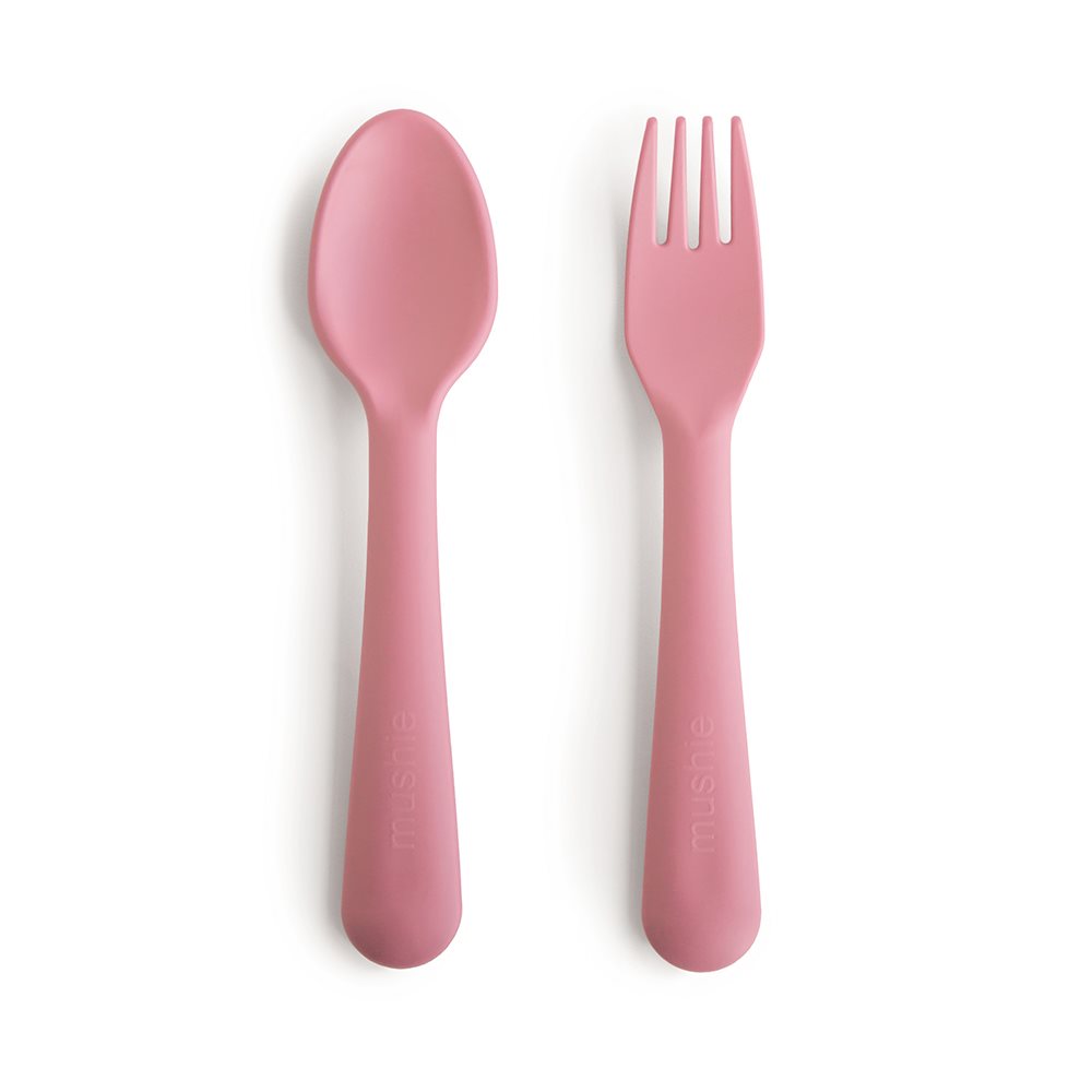 Κουτάλι + Πιρούνι (Σετ) Mushie Dusty Rose 66-102154