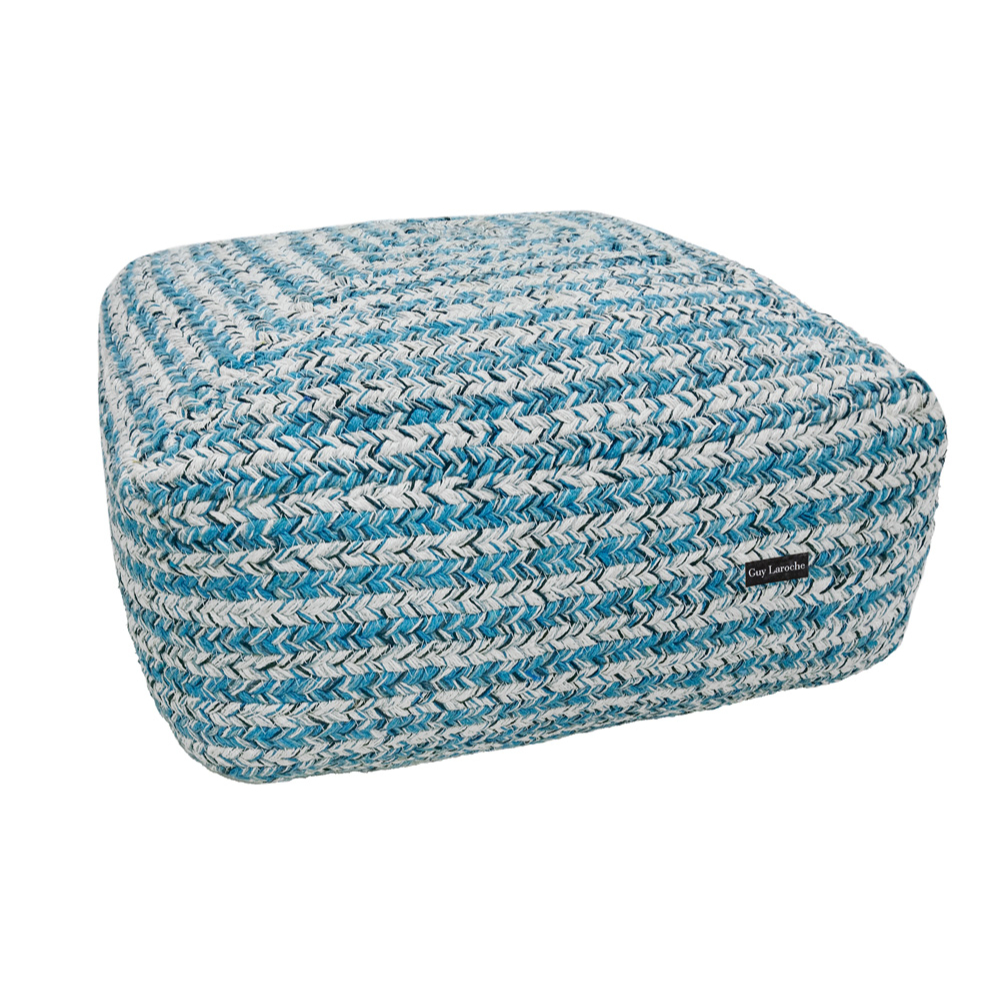 Πουφ (50x50x25) Guy Laroche Boho Tonical Blue