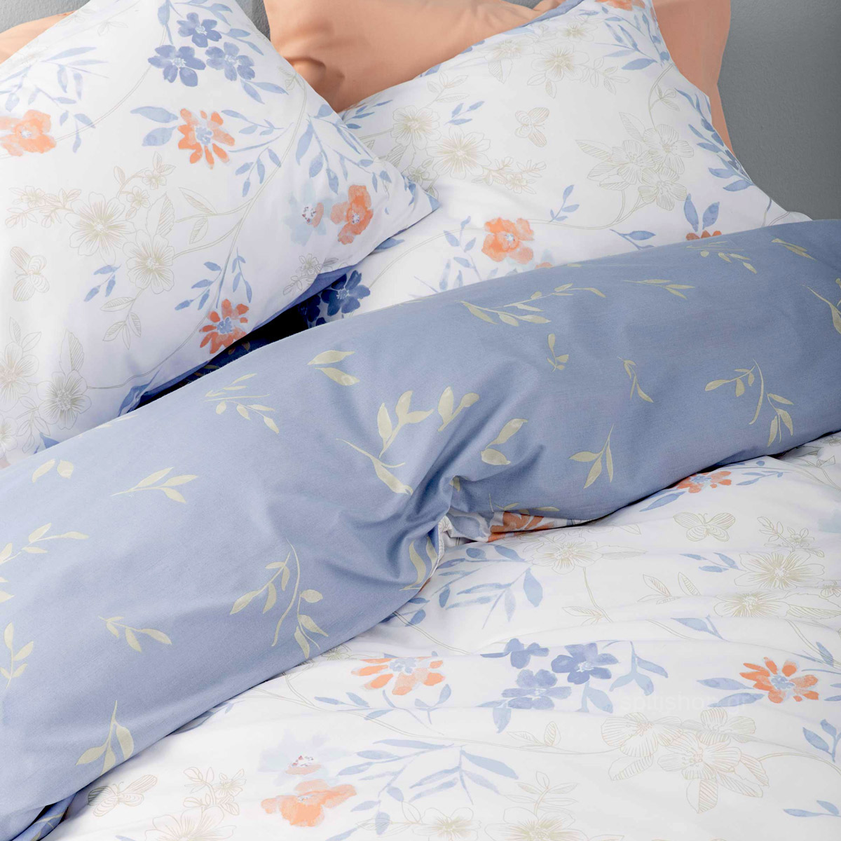 Κουβερλί Υπέρδιπλο (220X240) Nima Bed Linen Lilian Blue Λευκά Είδη Κρεβατοκάμαρας Υπέρδιπλα Spitishop