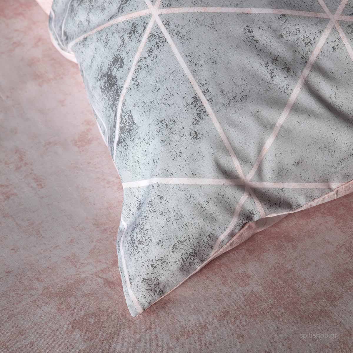 Κουβερλί Υπέρδιπλο (220X240) Nima Bed Linen Swank Grey Λευκά Είδη Κρεβατοκάμαρας Υπέρδιπλα Spitishop