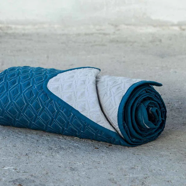Κουβερλί King Size (240x265) 2 Όψεων Nima Layers Rombo Aegean Blue/Silver