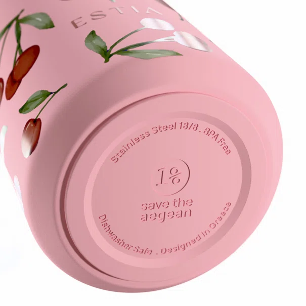 Μπουκάλι Θερμός 500ml Estia Save The Aegean Flow Cherry Rose 01-41991