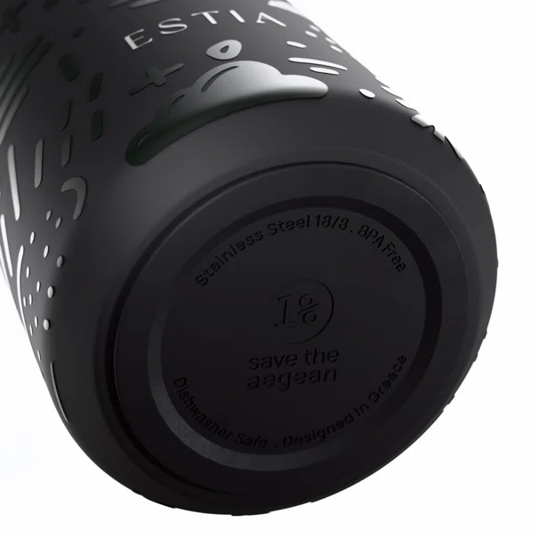Μπουκάλι Θερμός 500ml Estia Save The Aegean Flow Noir Echo 01-42059