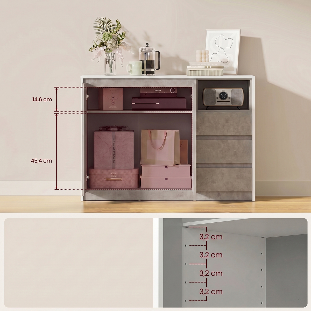 Μπουφές (103 5X40X74 5) Vasagle Bbk273G22V2 Έπιπλα Μπουφέδες - Κονσόλες Spitishop