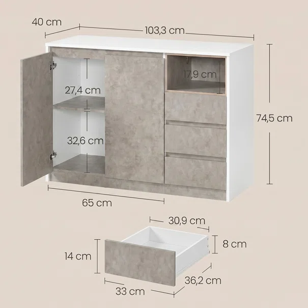 Μπουφές (103.5x40x74.5) Vasagle BBK273G22V2