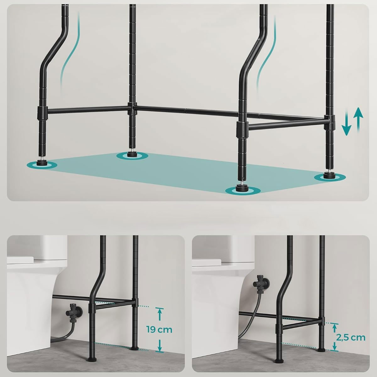 Ραφιέρα Δαπέδου Μπάνιου (63X30X176) Songmics Bts013B01 Οργάνωση & Αποθήκευση Ραφιέρες Εταζέρες Spitishop