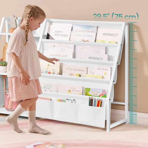 Παιδική Βιβλιοθήκη Με Ράφια (108.5x30x75) Songmics GKR024W01