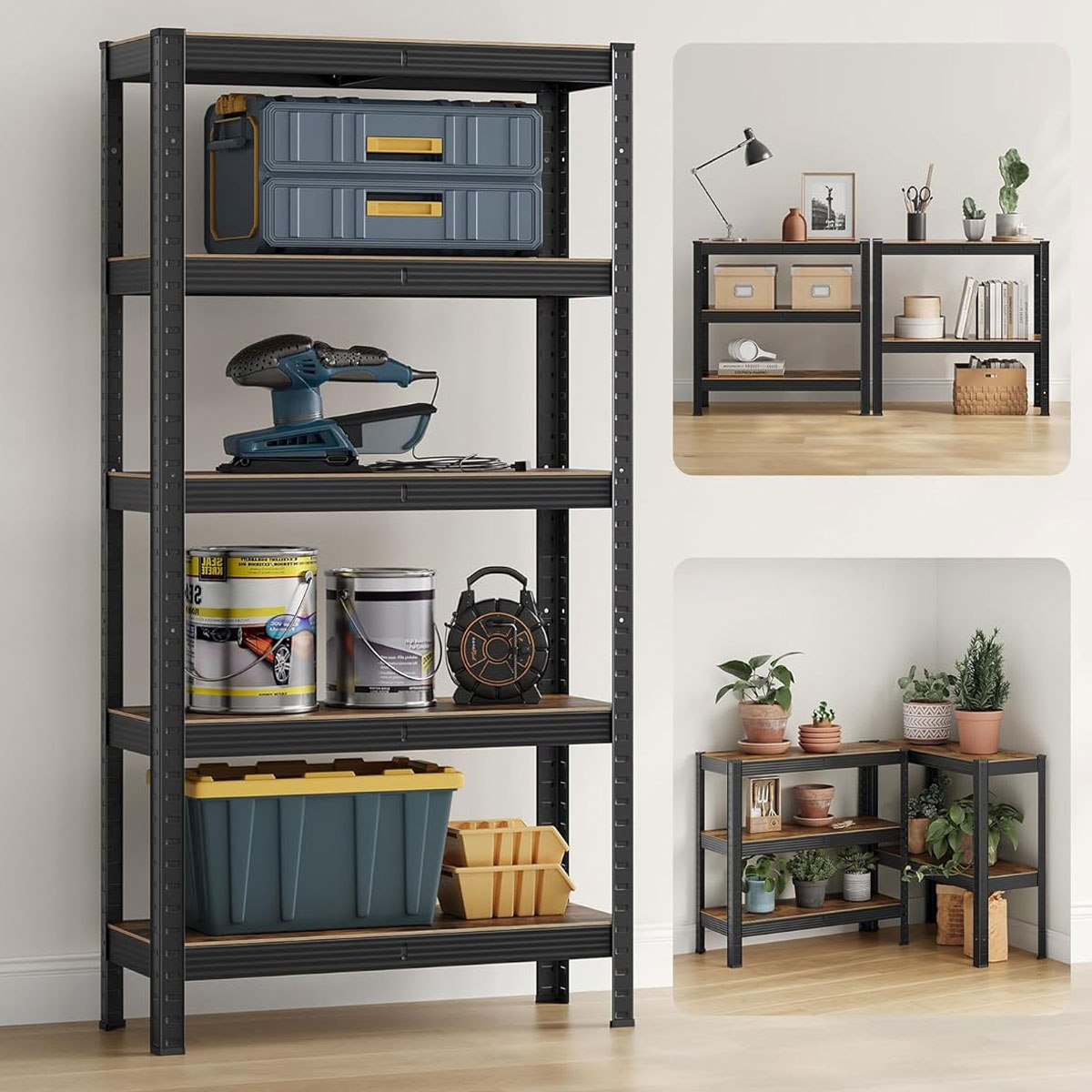 Μεταλλική Ραφιέρα Δαπέδου 5 Θέσεων (75X30X150) Songmics Glr030Bz03 Έπιπλα Βιβλιοθήκες - Ραφιέρες Μεταλλικές Spitishop