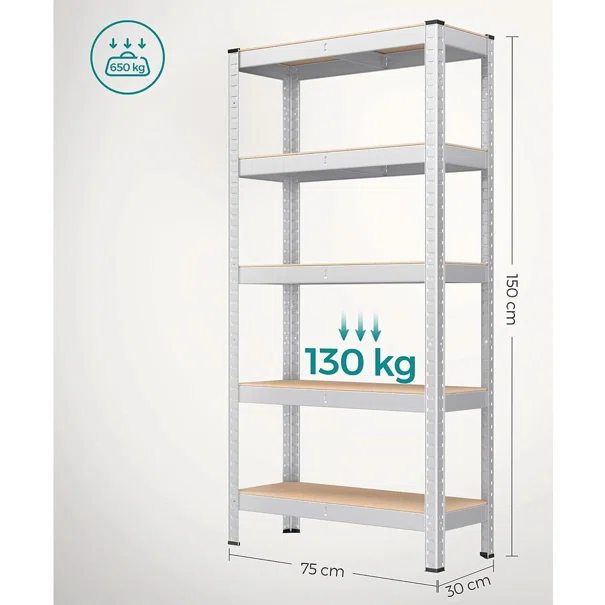 Μεταλλική Ραφιέρα Δαπέδου 5 Θέσεων (75x30x150) Songmics GLR030EZ01
