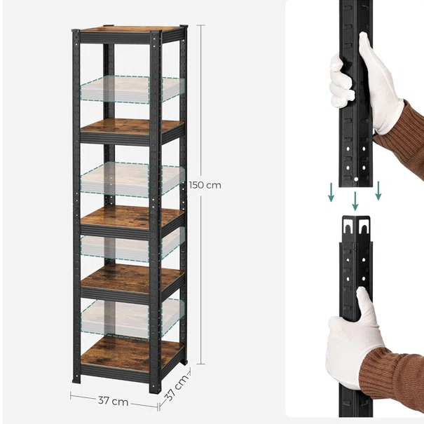 Μεταλλική Ραφιέρα Δαπέδου 5 Θέσεων (37x37x150) Songmics GLR037B01