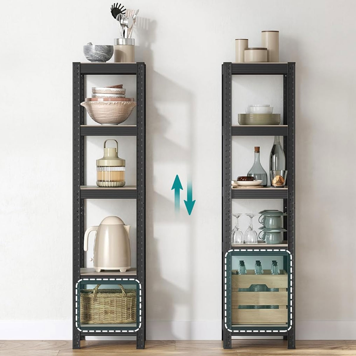 Μεταλλική Ραφιέρα Δαπέδου 5 Θέσεων (37X37X150) Songmics Glr037B11 Έπιπλα Βιβλιοθήκες - Ραφιέρες Μεταλλικές Spitishop