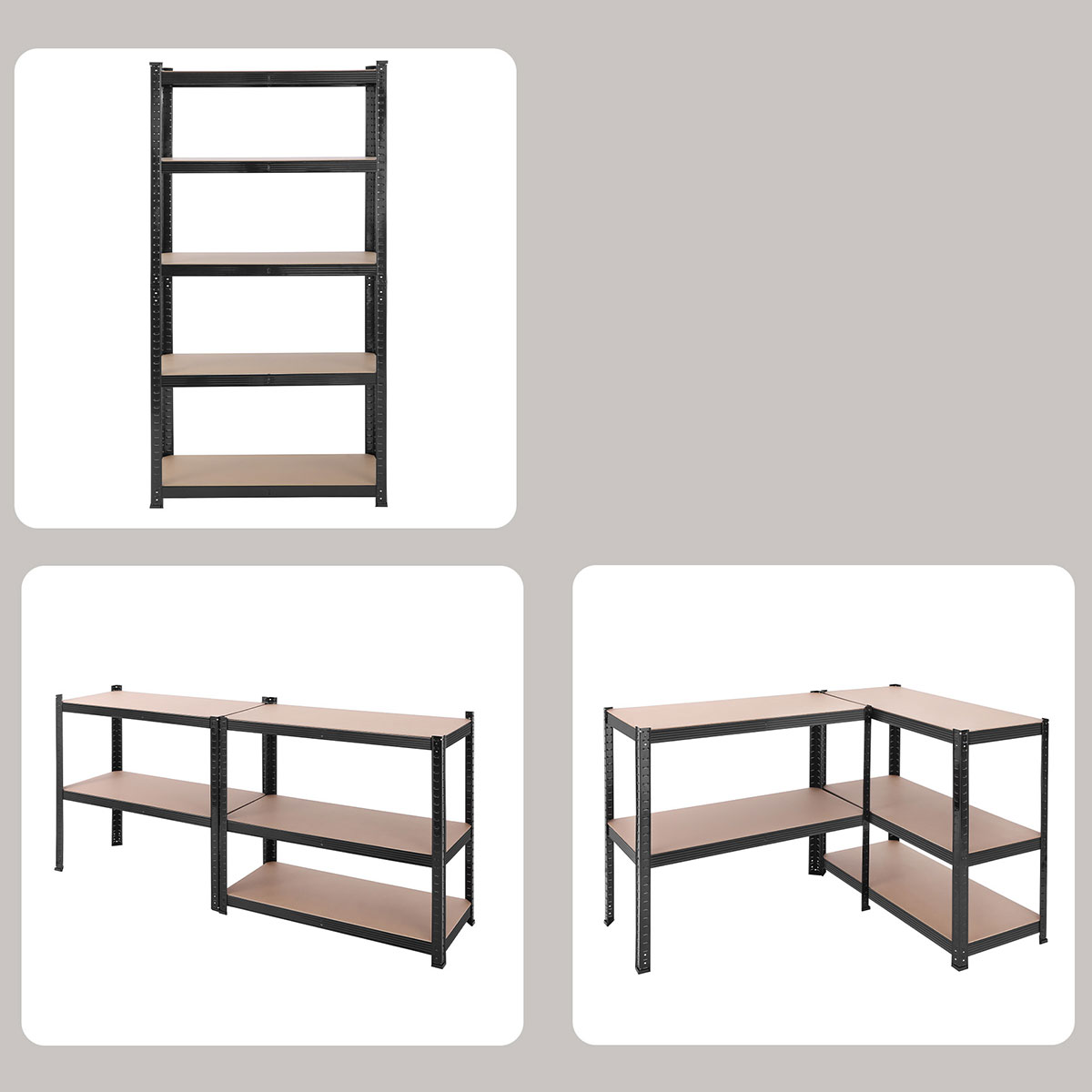 Μεταλλική Ραφιέρα Δαπέδου 5 Θέσεων (90X40X180) Songmics Glr040Bz03 Έπιπλα Βιβλιοθήκες - Ραφιέρες Μεταλλικές Spitishop
