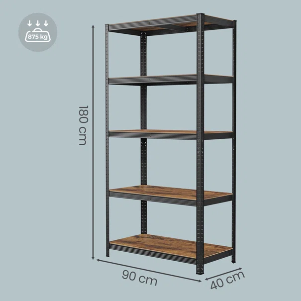 Μεταλλική Ραφιέρα Δαπέδου 5 Θέσεων (90x40x180) Songmics GLR040BZ04