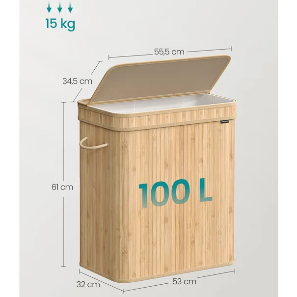 Καλάθι Απλύτων 100Lit (53x32x61) Songmics LCB063N01V1