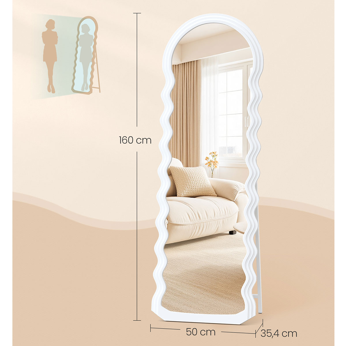 Καθρέφτης Δαπέδου (50X35 4X160) Songmics Lfm027W01 Όσα Αγαπήσατε Περισσότερο Μόλις Ήρθαν - Νέες Αφίξεις Που Θα Λατρέψετε σε Διακοσμητικά Spitishop