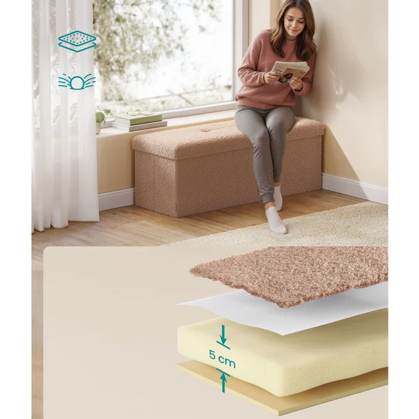 Ταμπουρέ Με Αποθηκευτικό Χώρο (110x38x38) Songmics LSF097K01