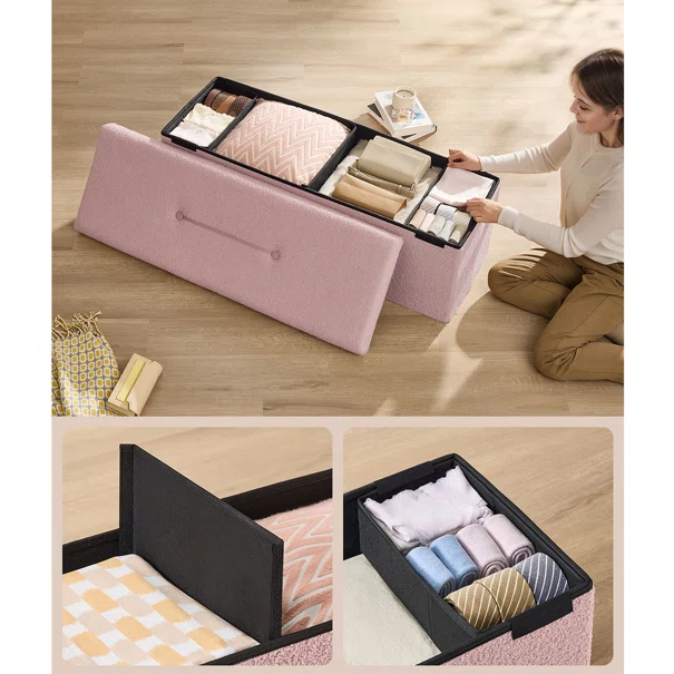 Ταμπουρέ Με Αποθηκευτικό Χώρο (110x38x38) Songmics LSF097R01