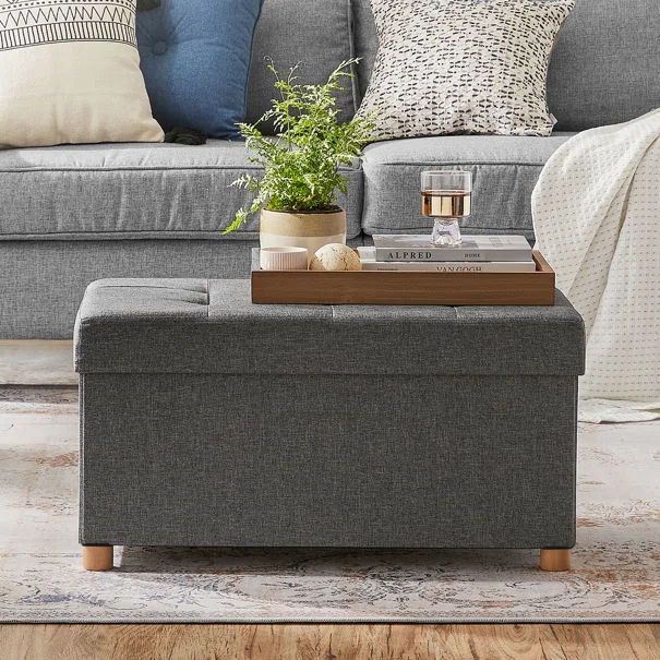 Ταμπουρέ Με Αποθηκευτικό Χώρο (76x38x40) Songmics LSF16GYZ