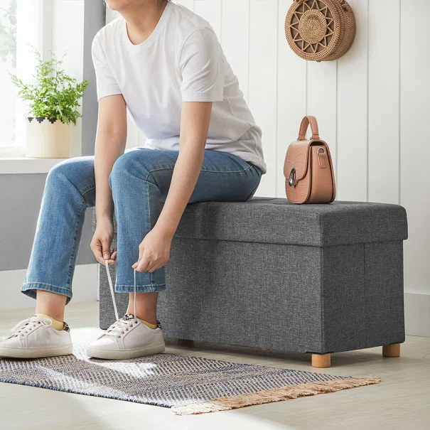 Ταμπουρέ Με Αποθηκευτικό Χώρο (76x38x40) Songmics LSF16GYZ
