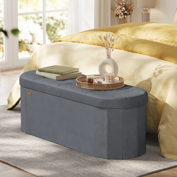 Ταμπουρέ Με Αποθηκευτικό Χώρο (110x38x38) Songmics LSF297GN02