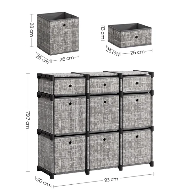 Υφασμάτινη Συρταριέρα 9 Θέσεων (83.5x30x79.5) Songmics LSN603G12