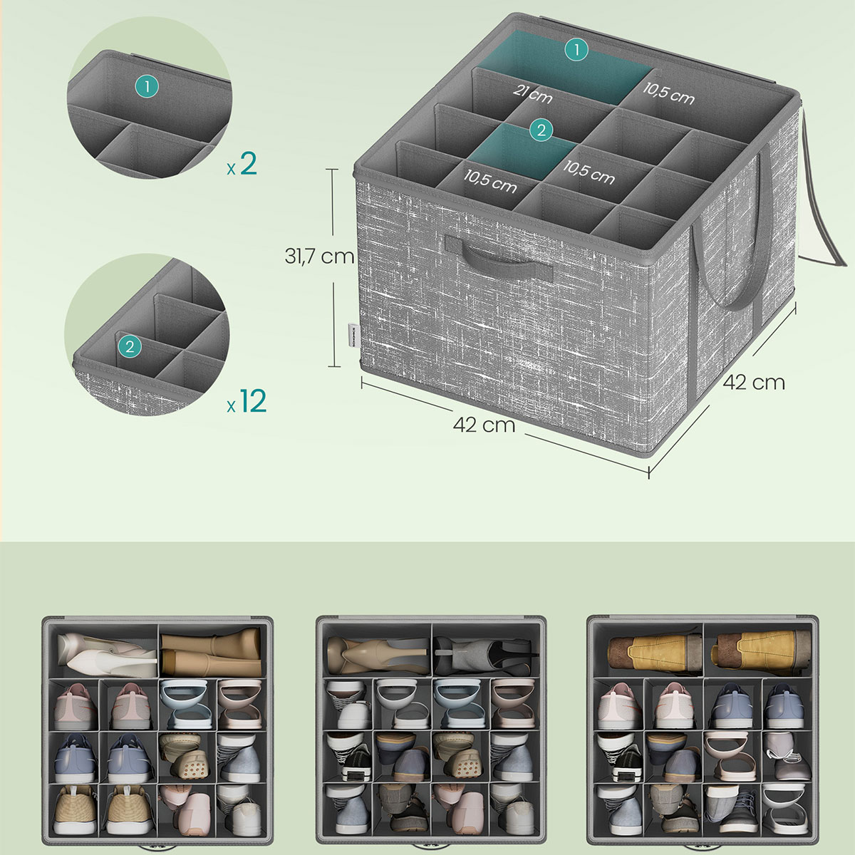 Θήκη Οργάνωσης Παπουτσιών 16 Θέσεων (42X42X31 7) Songmics Lsp601G01 Όσα Αγαπήσατε Περισσότερο Μόλις Ήρθαν - Νέες Αφίξεις Που Θα Λατρέψετε σε Είδη 