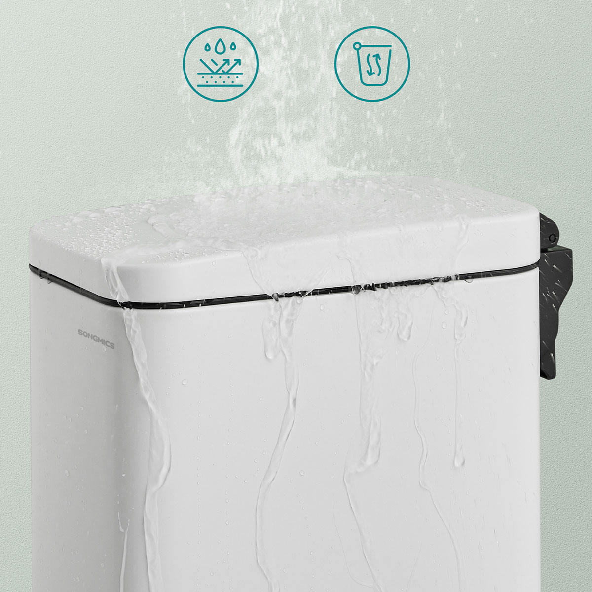 Κάδος Απορριμμάτων Μπάνιου (29 9X14 4X29) Songmics 6Lt Ltb560W05 Μπάνιο Αξεσουάρ Κάδοι Spitishop