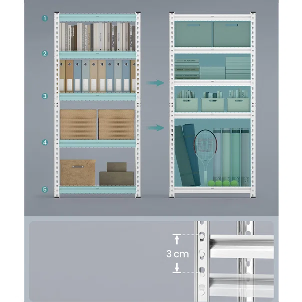 Μεταλλική Ραφιέρα Δαπέδου 5 Θέσεων (70x30x150) Songmics GLR300EZ03