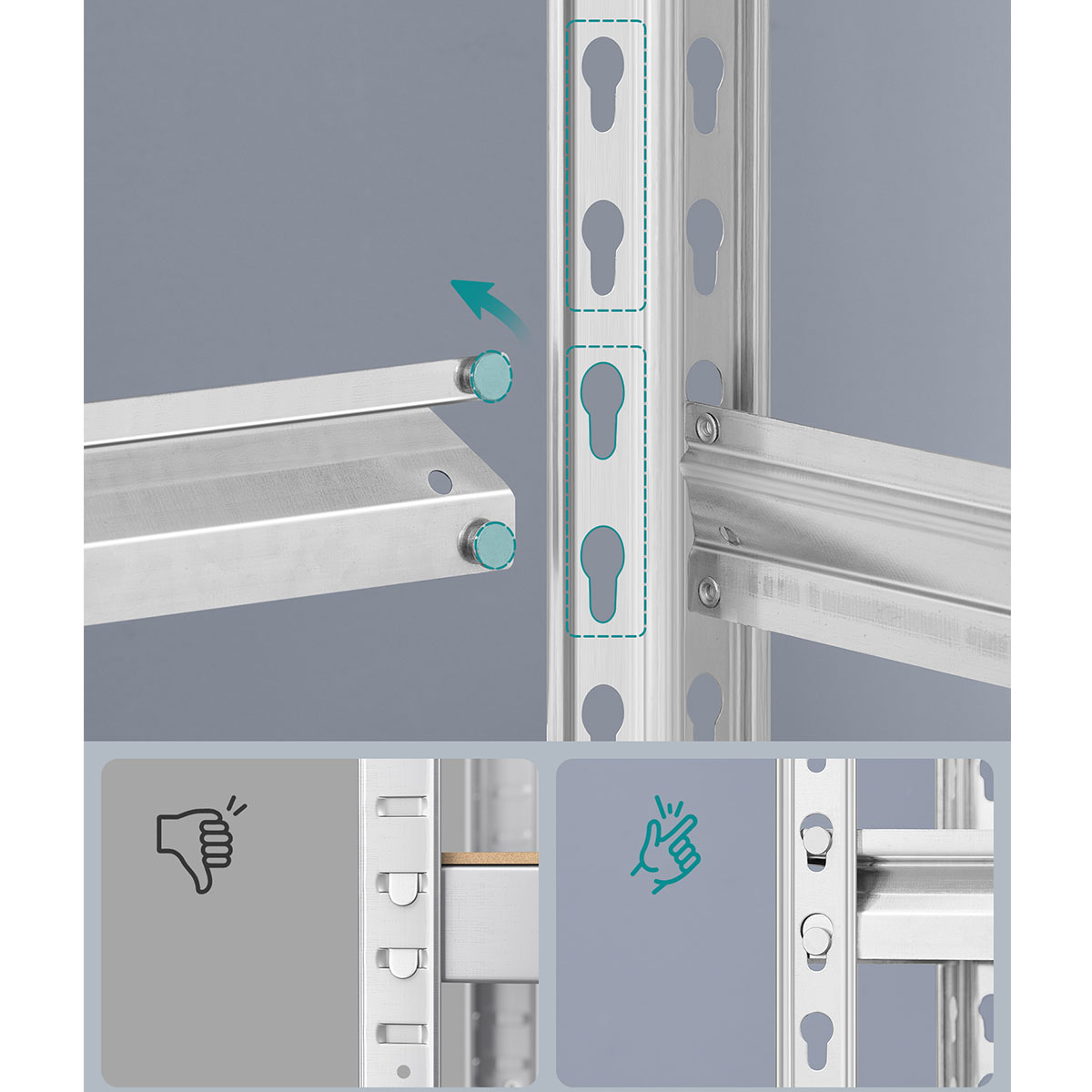 Μεταλλική Ραφιέρα Δαπέδου 5 Θέσεων (70X30X150) Songmics Glr300Ez03 Έπιπλα Βιβλιοθήκες - Ραφιέρες Μεταλλικές Spitishop