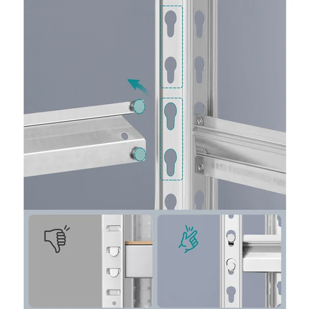 Μεταλλική Ραφιέρα Δαπέδου 5 Θέσεων (70x30x150) Songmics GLR300EZ03