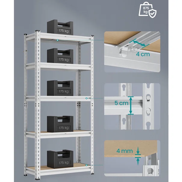 Μεταλλική Ραφιέρα Δαπέδου 5 Θέσεων (70x30x150) Songmics GLR300EZ03