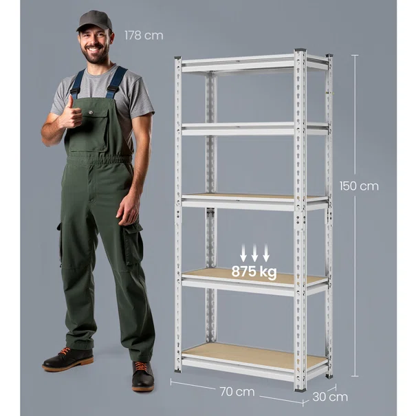 Μεταλλική Ραφιέρα Δαπέδου 5 Θέσεων (70x30x150) Songmics GLR300EZ03