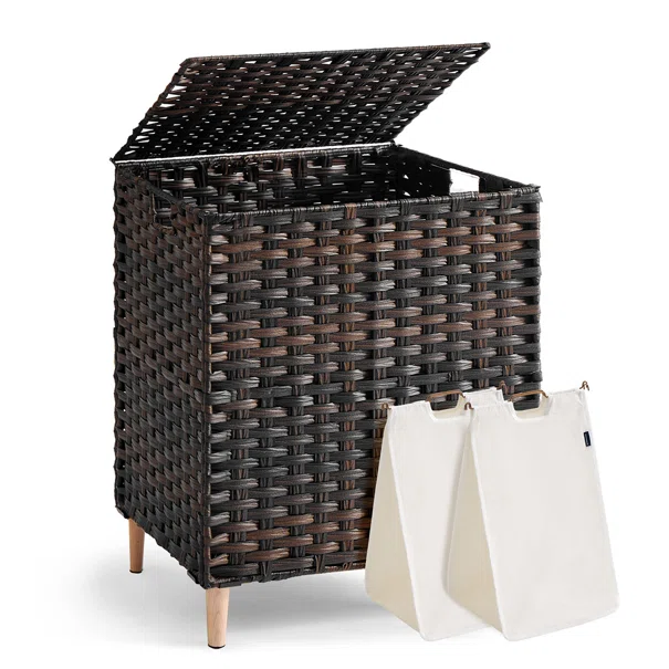 Καλάθι Απλύτων 2 Θέσεων 110Lit (46x40x70) Songmics LCB222ME01
