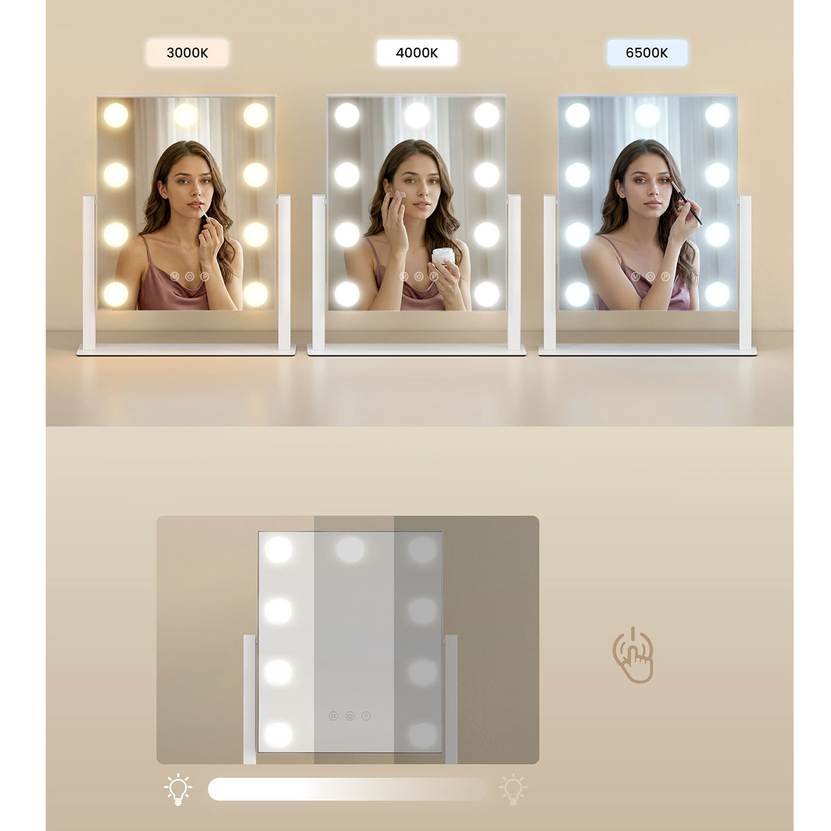 Επιτραπέζιος Καθρέφτης με Led (30 5X6 5X36) Songmics Lwm005Wc02 Διακόσμηση Καθρέφτες Μακιγιάζ Spitishop