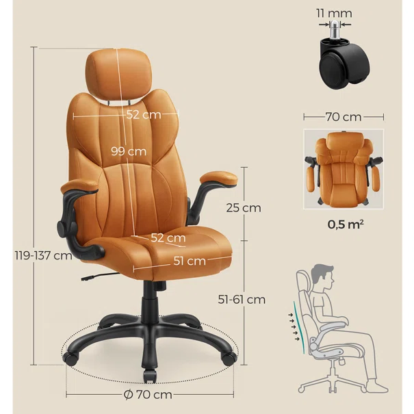 Καρέκλα Γραφείου (70x70x137) Songmics OBG065K11