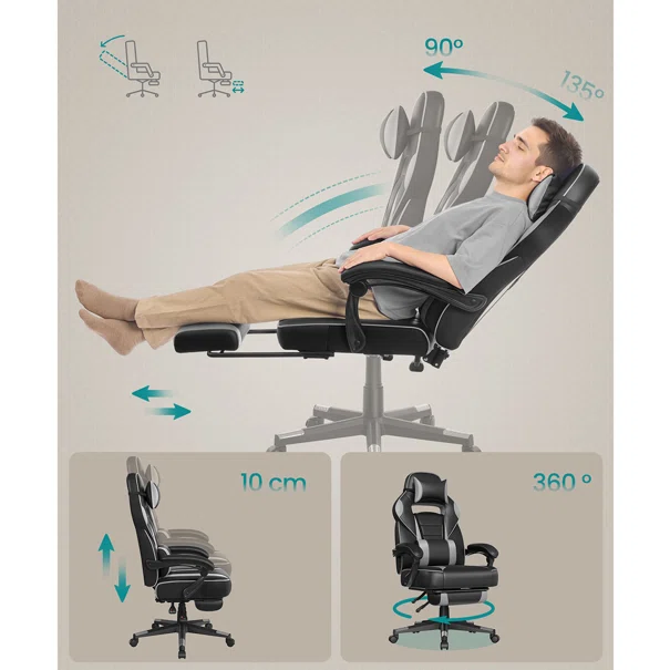 Gaming Καρέκλα Γραφείου (70x70x122) Songmics OBG073BH10
