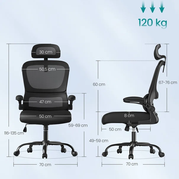 Καρέκλα Γραφείου (70x70x135) Songmics OBN041B01