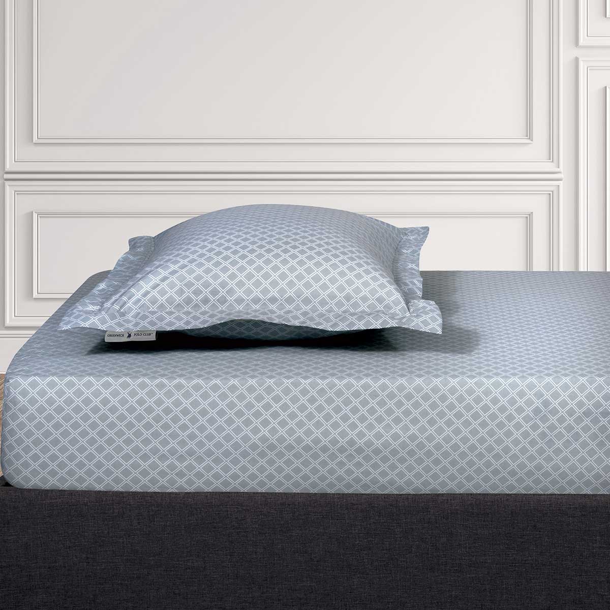 Σεντόνι Μονό Με Λάστιχο (100x200+35) Greenwich Polo Club Loft Rhombus 2510 Grey