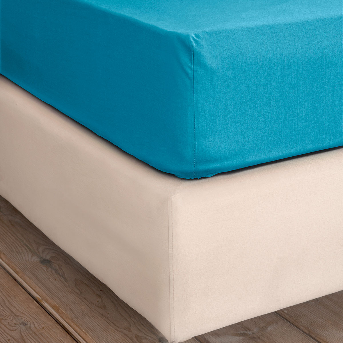 Σεντόνι Υπέρδιπλο Με Λάστιχο (165x205+35) Nima Unicolors SS24 Petrol Blue