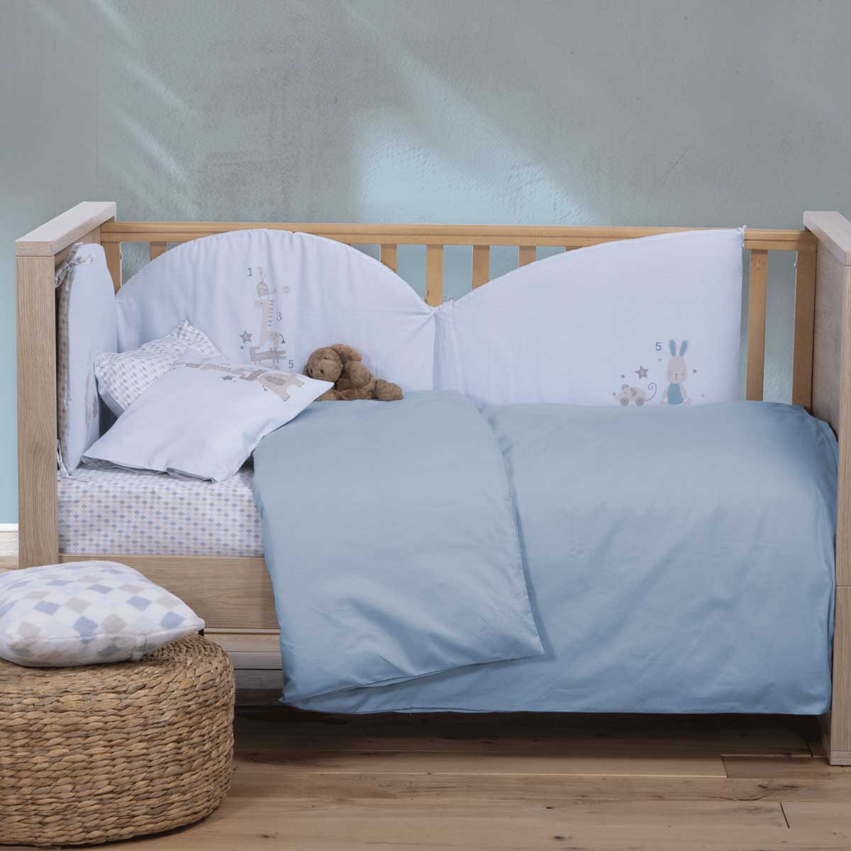 Παπλωματοθήκη Κούνιας (110x150) Nef-Nef Homeware Basic 1260-L.Blue