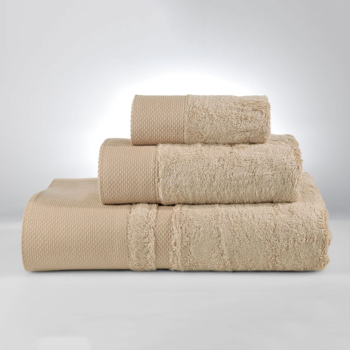 Πετσέτες Μπάνιου (Σετ 3τμχ) Down Town New Rosa 600gsm Beige