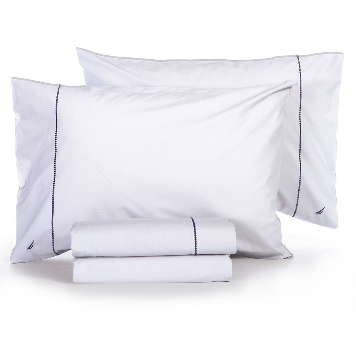 Σεντόνια Διπλά (Σετ) Nautica By Nef-Nef Homeware Nau Wave Solid White