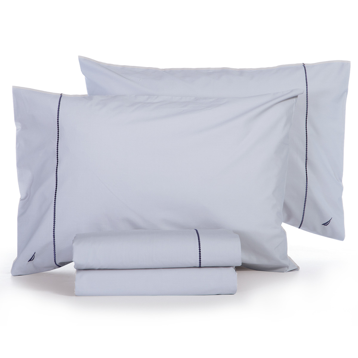 Σεντόνια Υπέρδιπλα (Σετ) Nautica By Nef-Nef Homeware Nau Wave Solid Silver