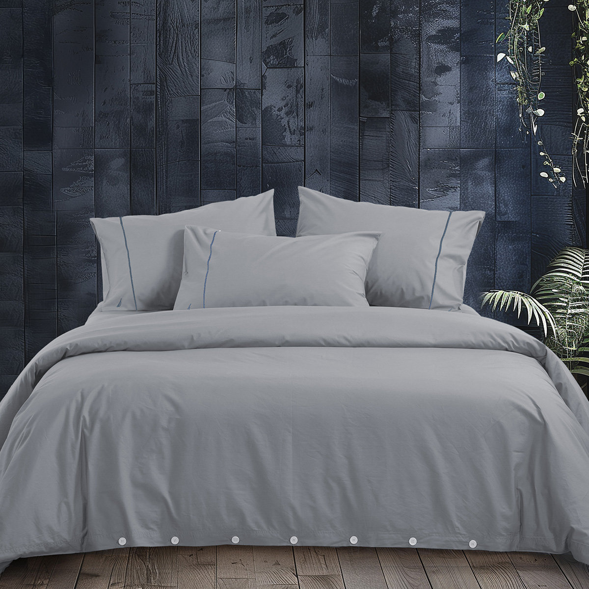 Παπλωματοθήκη Υπέρδιπλη (Σετ 240x220) Nautica By Nef-Nef Homeware Nau Wave Solid Silver