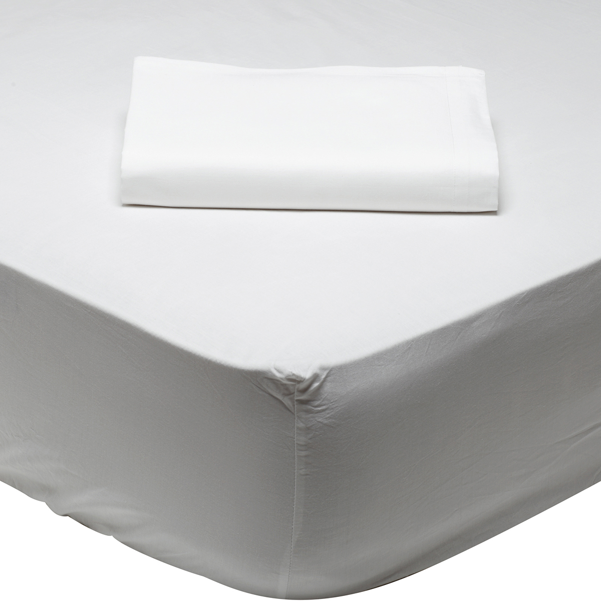 Σεντόνι King Size Με Λάστιχο (180x200+35) Das Home Best Line 1001 Λευκο
